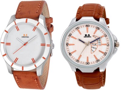R S Original DIWALI DHAMAKA OFFER WHITE AND WHITE DIAL DATE & TIME SET OF 2 FOR BOYS RSO-36 Watch  - For Men   Watches  (R S Original)