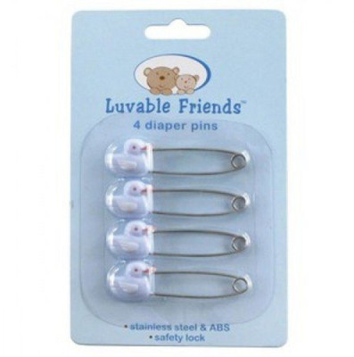 

Lilsta Animal Face Diaper Pins (Set of 4)(Blue)
