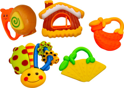 

Toyshine Non -Toxic Baby Rattles Set of 5 Rattle(Multicolor)