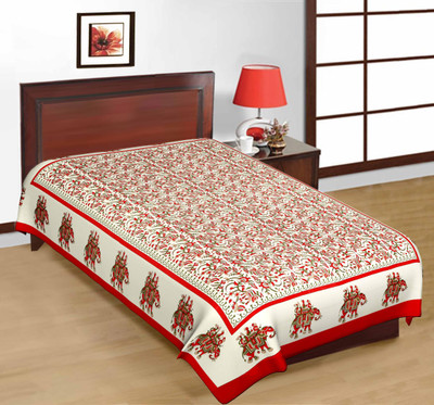 

Sanganer Cotton 180 TC Cotton Single Printed Bedsheet(Pack of 1, Multicolor)