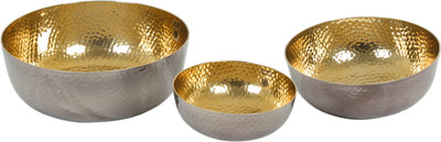 

Yucad Golden and Grey Bowl Aluminium Bowl Set(Grey, Pack of 1)