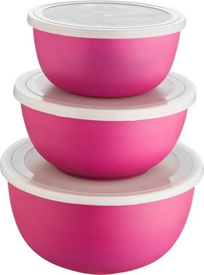 

Sayee microsafe air tight container - 700 ml Steel Grocery Container(Pink)