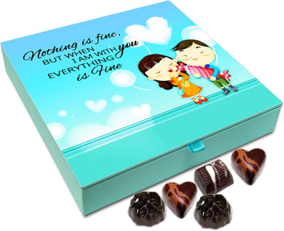 

Chocholik Gift Box - When I Am With You Everything Is Fine Chocolate Box - 9pc Truffles(108 g)