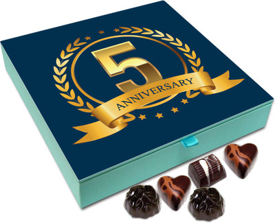

Chocholik Gift Box - Happy 5th Anniversary Chocolate Box - 9pc Truffles(108 g)
