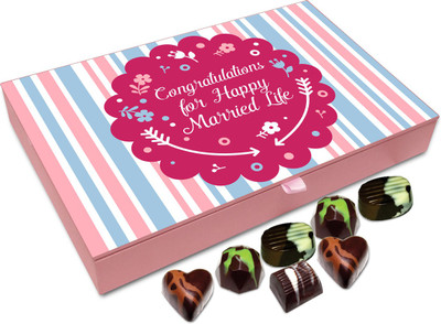 

Chocholik Gift Box - Congratulations For A Happy Married Life Chocolate Box - 12pc Truffles(144 g)