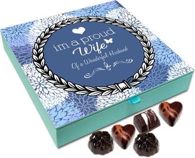 

Chocholik Gift Box - I Am A proud Wife Of A Wonderful Husband Chocolate Box - 9pc Truffles(108 g)