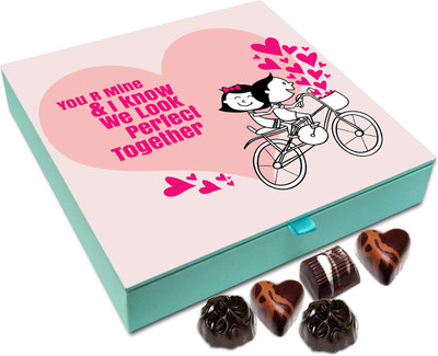 

Chocholik Gift Box - You Are Mine And I Know We Look Perfect Together Chocolate Box - 9pc Truffles(108 g)