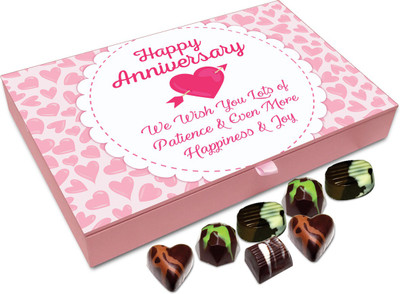 

Chocholik Gift Box - On Your Anniversary We Wish You Lots Of Happiness And Joy Chocolate Box - 12pc Truffles(144 g)