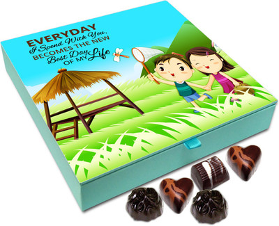 

Chocholik Gift Box - Everyday I Spend With You Becomes Best Day Of My Life Chocolate Box - 9pc Truffles(108 g)