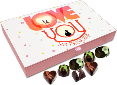 

Chocholik Gift Box - Love You My Princess Chocolate Box - 12pc Truffles(144 g)