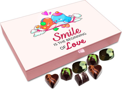 

Chocholik Gift Box - Smile Is the Beginning Of My Love Chocolate Box - 12pc Truffles(144 g)