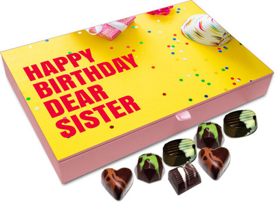 

Chocholik Gift Box - Happy Birthday My Dear Sister Chocolate Box - 12pc Truffles(144 g)