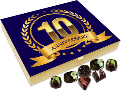 

Chocholik Gift Box - Happy 10th Anniversary Chocolate Box - 20pc Truffles(240 g)