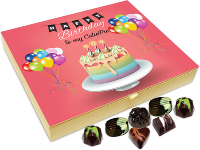 

Chocholik Gift Box - Happy Birthday To My Cutie Pie Chocolate Box - 20pc Truffles(240 g)