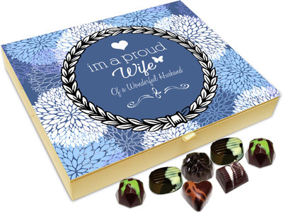 

Chocholik Gift Box - I Am A proud Wife Of A Wonderful Husband Chocolate Box - 20pc Truffles(240 g)