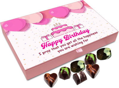 

Chocholik Gift Box - Hope You Get All The Happiness On Your Birthday Chocolate Box - 12pc Truffles(144 g)