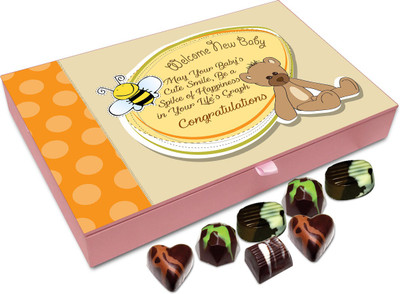 

Chocholik Gift Box - May Your Baby's Cute Smile Be A Spike Of Happiness Chocolate Box - 12pc Truffles(144 g)