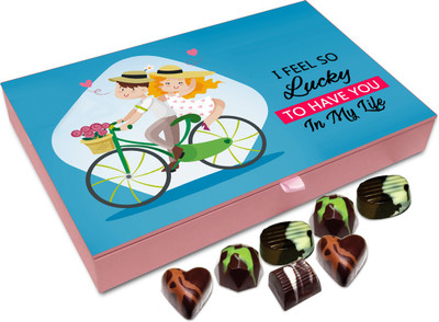 

Chocholik Gift Box - I Feel So Lucky To Have You In My Life Chocolate Box - 12pc Truffles(144 g)