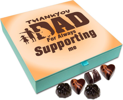 

Chocholik Gift Box - Thank You Dad For Always Supporting Me Chocolate Box - 9pc Truffles(108 g)