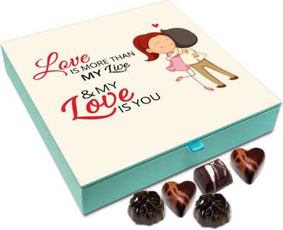 

Chocholik Gift Box - Love Is More Than my Life Chocolate Box - 9pc Truffles(108 g)