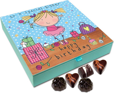 

Chocholik Gift Box - Happy Birthday To My Special Sister Chocolate Box - 9pc Truffles(108 g)