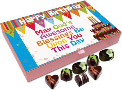 

Chocholik Gift Box - May God's Awesome Blessings Be Upon You On Your Birthday Chocolate Box - 12pc Truffles(144 g)