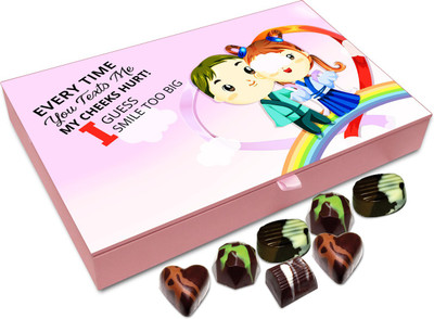 

Chocholik Gift Box - Whenever You Text Me I Smile Too Big Chocolate Box - 12pc Truffles(144 g)