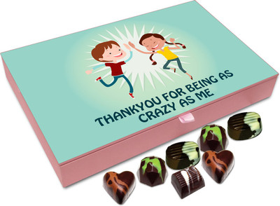 

Chocholik Gift Box - Thank You For Being As Crazy As Me Chocolate Box - 12pc Truffles(144 g)