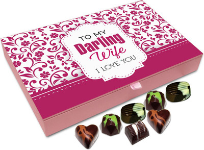 

Chocholik Gift Box - To My Darling Wife I Love You Chocolate Box - 12pc Truffles(144 g)