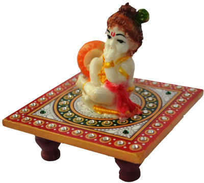 iHandikart Laddu Gopal or Bal Krishna Idol Marble Pooja Chowki(Multicolor)