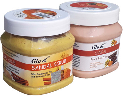 

Glow Right SANDAL SCRUB With SANDAL FACE & BODY CREAM(Set of 2)
