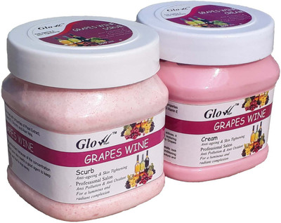 

Glow Right GRAPES WINE SCRUB With GRAPES WINE CREAM(Set of 2)