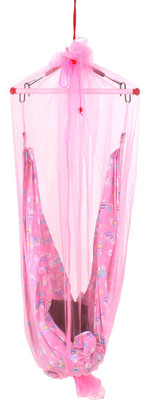 

Furncoms 1031 Hanging Baby Cradle Foldable Hammock Jhula Thuni Thottil, Pink(Pink)