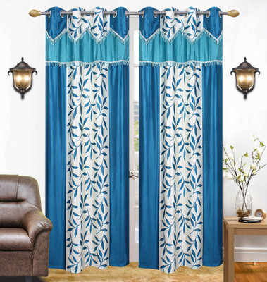 

Abhi Decor 213 cm (7 ft) Polyester Door Curtain (Pack Of 2)(Printed, Light Blue)
