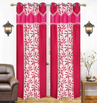 

Abhi Decor 213 cm (7 ft) Polyester Door Curtain (Pack Of 2)(Printed, Pink)
