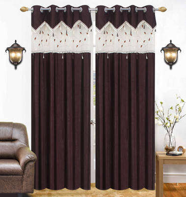 

Abhi Decor 274 cm (9 ft) Polyester Long Door Curtain (Pack Of 2)(Embroidered, Brown)