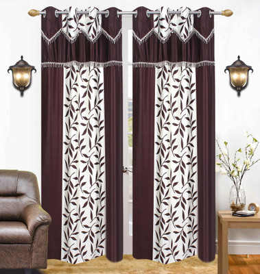 

Abhi Decor 213 cm (7 ft) Polyester Door Curtain (Pack Of 2)(Printed, Brown)