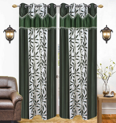 

Abhi Decor 213 cm (7 ft) Polyester Door Curtain (Pack Of 2)(Printed, Green)