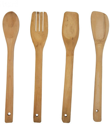 

RIANZ Bamboo Wooden Kitchen Utensil Tool Set (Set of 4) Wood Cutlery Set(Pack of 4)