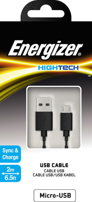 Energizer C11UBMCKBK4 1.5 m Micro USB Cable(Compatible with Mobile, Tablets, Black, One Cable)