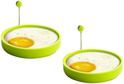 

Lagfly Nonstick High-grade Silicone Round Shape Egg Ring Omelets -Pancake Mold for Breakfast ,Sandwiches and More Set of 2 Silicone Egg Separator Set(Green, Pack of 2)