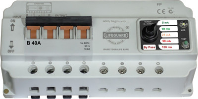 

Lifeguard RCCB + MCB, ELCB, RCBO, Sensitivity Multiple: 5mA, 10mA, 25mA, 50mA, 100mA FP 40 Amp., B-Curve MCB MCB(4)