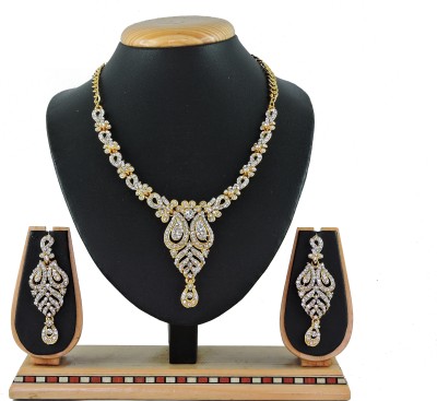 VATSALYA creation Alloy Gold-plated White Jewellery Set(Pack of 1)