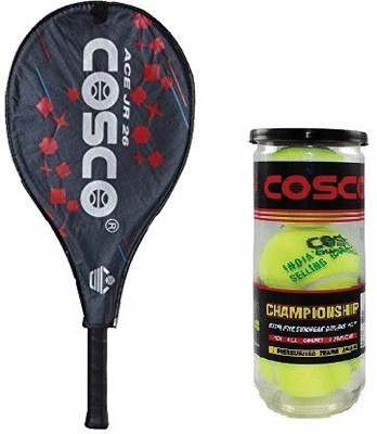 

Cosco Combo of two , one 'ACE Jr.26 ' Tennis Racquet and one 'Championship' Tennis Ball box (Pack Of 3)- Tennis Kit