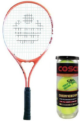 

Cosco Combo Of Two, One 'COSCO 25 ' Tennis Racquet and One Box 'Championship' Tennis Ball- (Pack of 3)- Tennis Kit