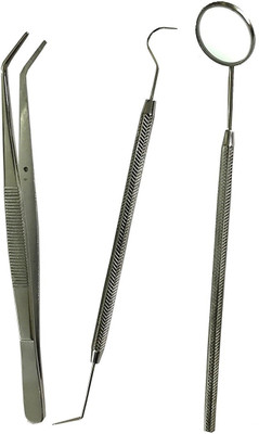 

ss white Dental Pmt Set (Mirror With Handle, Tweezer, Probe Double Ended)-Diagnostic Kit- SS WHITE Medical Equipment Combo