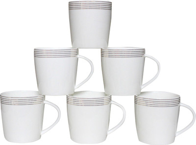 

Pearl Tea-102 Bone China(White, Pack of 6)