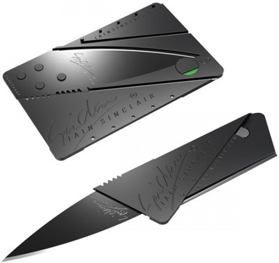 SHOPPERS HUB CREDIT CARD SHAPE FOLDING KNIFE 1 Multi-utility Knife(Black) available at flipkart for Rs.90