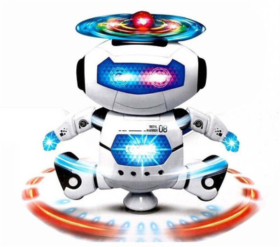 

FlySky NAUGHTY ROBOT DANCING 360 Degree Rotater WITH Light,Music AND B/O(Multicolor)