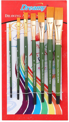 

Dreamy Flat Paint Brushes(Set of 7, Green)